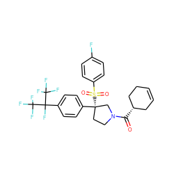 O=C([C@H]1CC=CCC1)N1CC[C@](c2ccc(C(F)(C(F)(F)F)C(F)(F)F)cc2)(S(=O)(=O)c2ccc(F)cc2)C1 ZINC001772647067