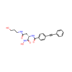 O=C(C[C@H](NC(=O)c1ccc(C#Cc2ccccc2)cc1)C(=O)NO)NCCCO ZINC000096909799