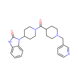 O=C(C1CCN(Cc2cccnc2)CC1)N1CCC(n2c(=O)[nH]c3ccccc32)CC1 ZINC000058575556