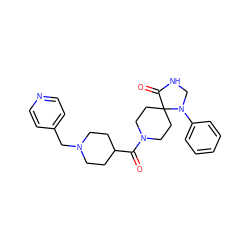 O=C(C1CCN(Cc2ccncc2)CC1)N1CCC2(CC1)C(=O)NCN2c1ccccc1 ZINC000058583212