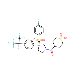 O=C(C1CCS(=O)(=O)CC1)N1CC[C@](c2ccc(C(F)(C(F)(F)F)C(F)(F)F)cc2)(S(=O)(=O)c2ccc(F)cc2)C1 ZINC001772645649