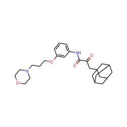 O=C(CC12CC3CC(CC(C3)C1)C2)C(=O)Nc1cccc(OCCCN2CCOCC2)c1 ZINC000040861233