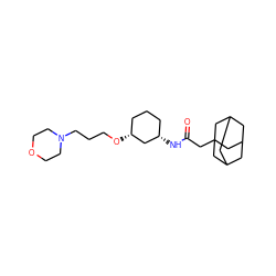 O=C(CC12CC3CC(CC(C3)C1)C2)N[C@H]1CCC[C@@H](OCCCN2CCOCC2)C1 ZINC000043067065
