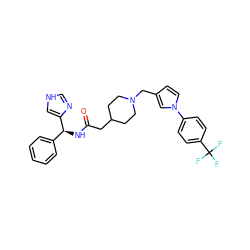 O=C(CC1CCN(Cc2ccn(-c3ccc(C(F)(F)F)cc3)c2)CC1)N[C@@H](c1ccccc1)c1c[nH]cn1 ZINC000043079428
