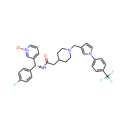 O=C(CC1CCN(Cc2ccn(-c3ccc(C(F)(F)F)cc3)c2)CC1)N[C@H](c1ccc(F)cc1)c1ccc[n+]([O-])c1 ZINC000042964878