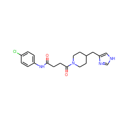 O=C(CCC(=O)N1CCC(Cc2c[nH]cn2)CC1)Nc1ccc(Cl)cc1 ZINC000028563199