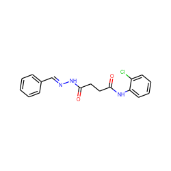 O=C(CCC(=O)Nc1ccccc1Cl)N/N=C/c1ccccc1 ZINC000002133815