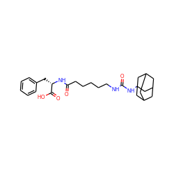 O=C(CCCCCNC(=O)NC12CC3CC(CC(C3)C1)C2)N[C@@H](Cc1ccccc1)C(=O)O ZINC000036330713