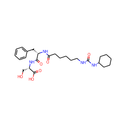 O=C(CCCCCNC(=O)NC1CCCCC1)N[C@@H](Cc1ccccc1)C(=O)N[C@@H](CO)C(=O)O ZINC000036330743