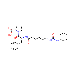 O=C(CCCCCNC(=O)NC1CCCCC1)N[C@@H](Cc1ccccc1)C(=O)N1CCC[C@H]1C(=O)O ZINC000036330741