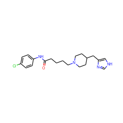 O=C(CCCCN1CCC(Cc2c[nH]cn2)CC1)Nc1ccc(Cl)cc1 ZINC000028563852