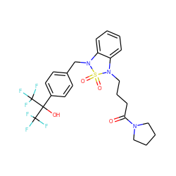 O=C(CCCN1c2ccccc2N(Cc2ccc(C(O)(C(F)(F)F)C(F)(F)F)cc2)S1(=O)=O)N1CCCC1 ZINC000299860580
