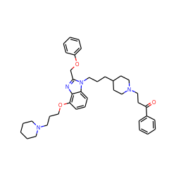O=C(CCN1CCC(CCCn2c(COc3ccccc3)nc3c(OCCCN4CCCCC4)cccc32)CC1)c1ccccc1 ZINC000027713498