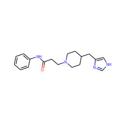 O=C(CCN1CCC(Cc2c[nH]cn2)CC1)Nc1ccccc1 ZINC000028564023