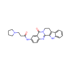 O=C(CCN1CCCC1)Nc1ccc2nc3n(c(=O)c2c1)CCc1c-3[nH]c2ccccc12 ZINC000049087492
