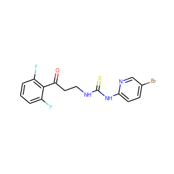 O=C(CCNC(=S)Nc1ccc(Br)cn1)c1c(F)cccc1F ZINC000014943886