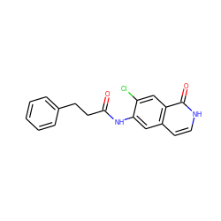 O=C(CCc1ccccc1)Nc1cc2cc[nH]c(=O)c2cc1Cl ZINC000049034468