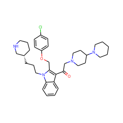 O=C(CN1CCC(N2CCCCC2)CC1)c1c(COc2ccc(Cl)cc2)n(CCC[C@H]2CCCNC2)c2ccccc12 ZINC000027193871