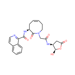 O=C(CN1CCC=CC[C@H](NC(=O)c2nccc3ccccc23)C1=O)N[C@H]1CC(=O)O[C@H]1O ZINC000028713418