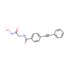 O=C(CNC(=O)c1ccc(C#Cc2ccccc2)cc1)NO ZINC000096910095