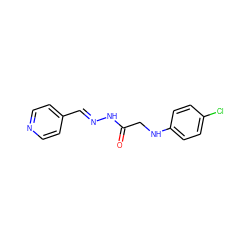 O=C(CNc1ccc(Cl)cc1)N/N=C/c1ccncc1 ZINC000201289776