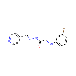 O=C(CNc1cccc(Br)c1)N/N=C/c1ccncc1 ZINC000201287840