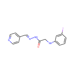 O=C(CNc1cccc(I)c1)N/N=C/c1ccncc1 ZINC000201287786
