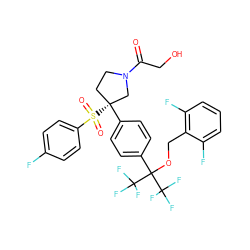 O=C(CO)N1CC[C@@](c2ccc(C(OCc3c(F)cccc3F)(C(F)(F)F)C(F)(F)F)cc2)(S(=O)(=O)c2ccc(F)cc2)C1 ZINC001772608389