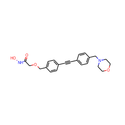 O=C(COCc1ccc(C#Cc2ccc(CN3CCOCC3)cc2)cc1)NO ZINC000103233433