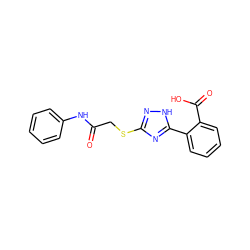 O=C(CSc1n[nH]c(-c2ccccc2C(=O)O)n1)Nc1ccccc1 ZINC000473121640