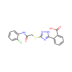 O=C(CSc1n[nH]c(-c2ccccc2C(=O)O)n1)Nc1ccccc1Cl ZINC000473120728