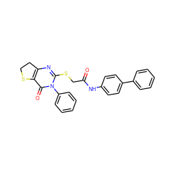 O=C(CSc1nc2c(c(=O)n1-c1ccccc1)SCC2)Nc1ccc(-c2ccccc2)cc1 ZINC000095581003