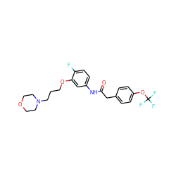 O=C(Cc1ccc(OC(F)(F)F)cc1)Nc1ccc(F)c(OCCCN2CCOCC2)c1 ZINC000043067062