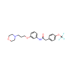 O=C(Cc1ccc(OC(F)(F)F)cc1)Nc1cccc(OCCCN2CCOCC2)c1 ZINC000043067973