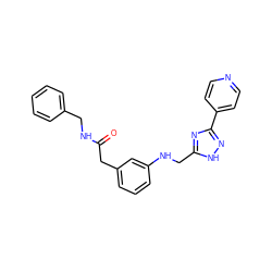 O=C(Cc1cccc(NCc2nc(-c3ccncc3)n[nH]2)c1)NCc1ccccc1 ZINC001772644763