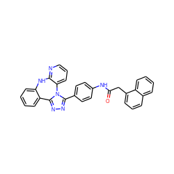 O=C(Cc1cccc2ccccc12)Nc1ccc(-c2nnc3n2-c2cccnc2Nc2ccccc2-3)cc1 ZINC000142461552