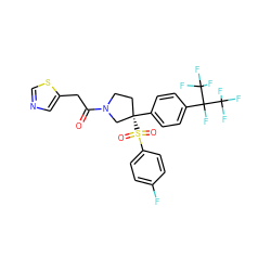 O=C(Cc1cncs1)N1CC[C@](c2ccc(C(F)(C(F)(F)F)C(F)(F)F)cc2)(S(=O)(=O)c2ccc(F)cc2)C1 ZINC001772608701