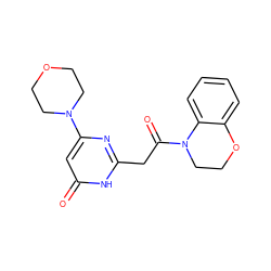 O=C(Cc1nc(N2CCOCC2)cc(=O)[nH]1)N1CCOc2ccccc21 ZINC000115072507