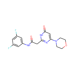 O=C(Cc1nc(N2CCOCC2)cc(=O)[nH]1)Nc1cc(F)cc(F)c1 ZINC000115072555