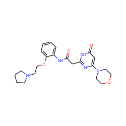 O=C(Cc1nc(N2CCOCC2)cc(=O)[nH]1)Nc1ccccc1OCCN1CCCC1 ZINC000115074928