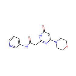 O=C(Cc1nc(N2CCOCC2)cc(=O)[nH]1)Nc1cccnc1 ZINC000115068572