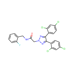 O=C(Cn1nc(-c2ccc(Cl)cc2Cl)c(-c2ccc(Cl)cc2Cl)n1)NCc1ccccc1F ZINC000044430579