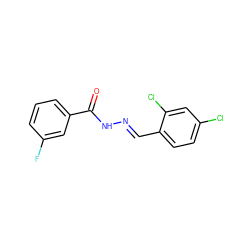 O=C(N/N=C/c1ccc(Cl)cc1Cl)c1cccc(F)c1 ZINC000000298643