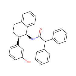 O=C(N[C@@H]1c2ccccc2CC[C@@H]1c1cccc(O)c1)C(c1ccccc1)c1ccccc1 ZINC000013755658