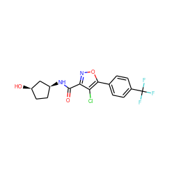 O=C(N[C@H]1CC[C@@H](O)C1)c1noc(-c2ccc(C(F)(F)F)cc2)c1Cl ZINC000066066585