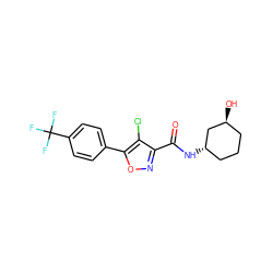 O=C(N[C@H]1CCC[C@H](O)C1)c1noc(-c2ccc(C(F)(F)F)cc2)c1Cl ZINC000066097633