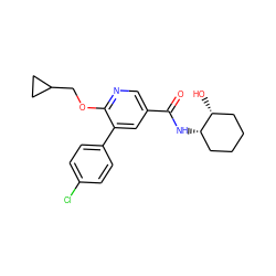 O=C(N[C@H]1CCCC[C@H]1O)c1cnc(OCC2CC2)c(-c2ccc(Cl)cc2)c1 ZINC000103247949