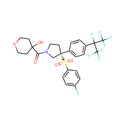 O=C(N1CC[C@](c2ccc(C(F)(C(F)(F)F)C(F)(F)F)cc2)(S(=O)(=O)c2ccc(F)cc2)C1)C1(O)CCOCC1 ZINC001772640412
