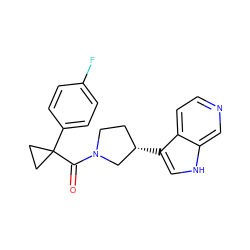 O=C(N1CC[C@H](c2c[nH]c3cnccc23)C1)C1(c2ccc(F)cc2)CC1 ZINC000084687135