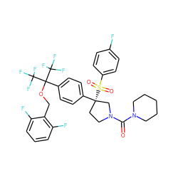 O=C(N1CCCCC1)N1CC[C@](c2ccc(C(OCc3c(F)cccc3F)(C(F)(F)F)C(F)(F)F)cc2)(S(=O)(=O)c2ccc(F)cc2)C1 ZINC001772644886